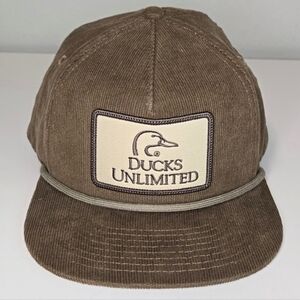 Ducks Unlimited Micro Corduroy  Hat Brown w/ Patch Snapback
